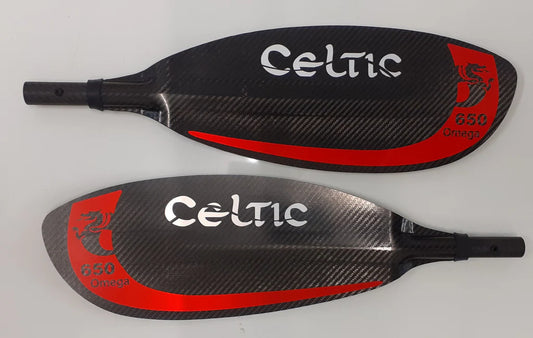 Omega Carbon Sea Touring Paddle - 4 Piece - Straight Carbon shaft - Nylon Leverlok